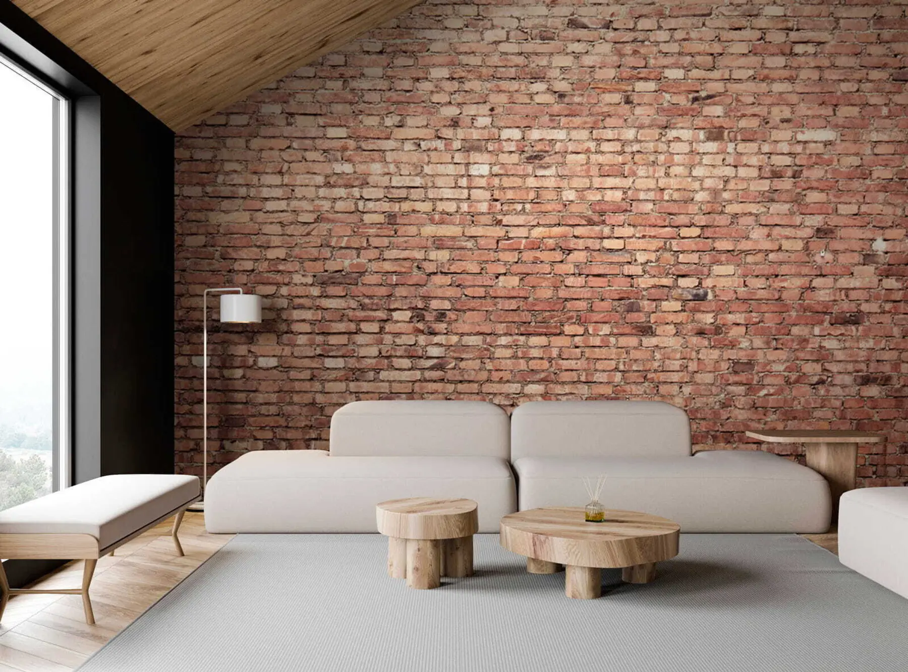 Fototapeta Tapeta z brązowej cegły u53032