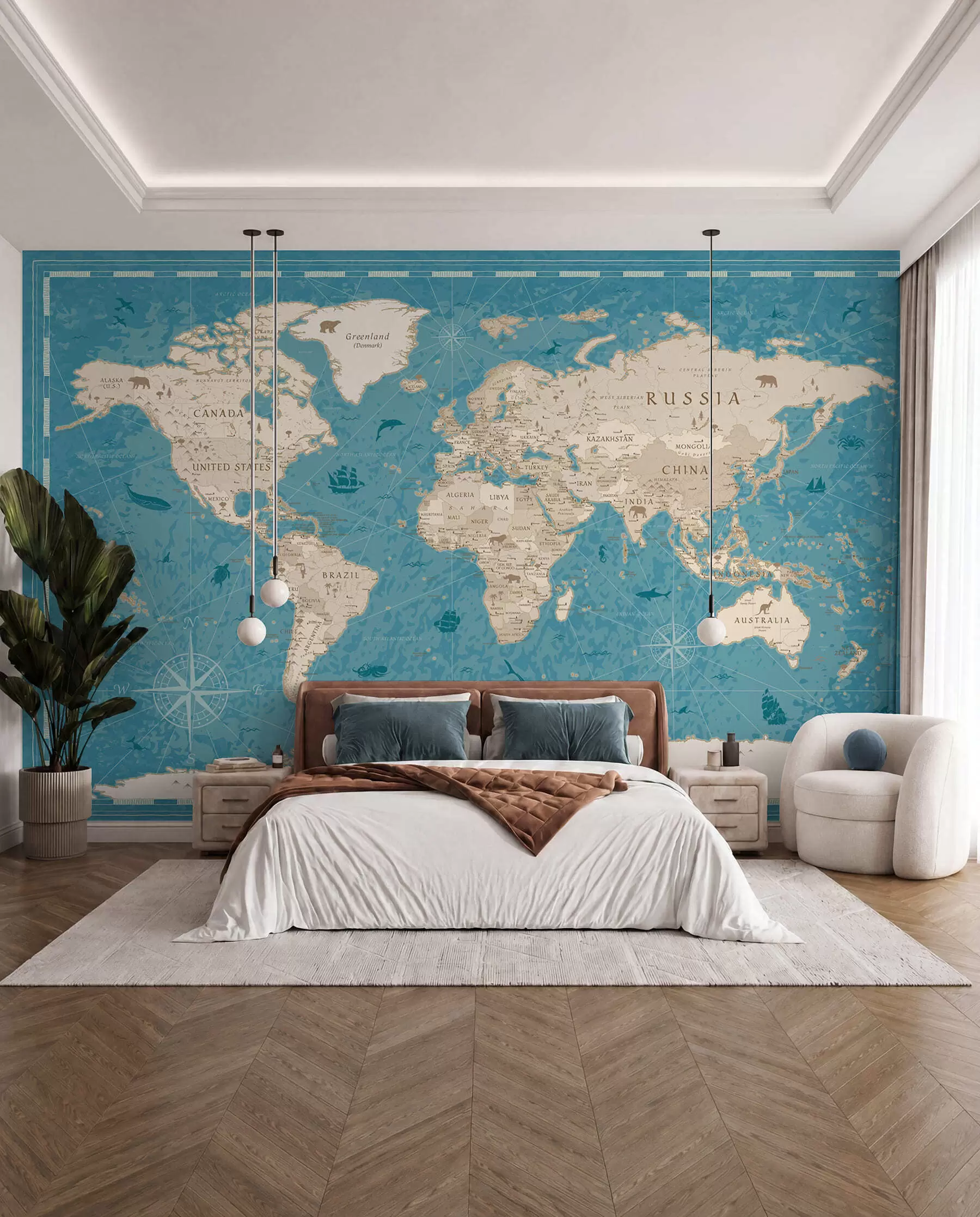 Fototapeta Dawny atlas w turkusie u50378