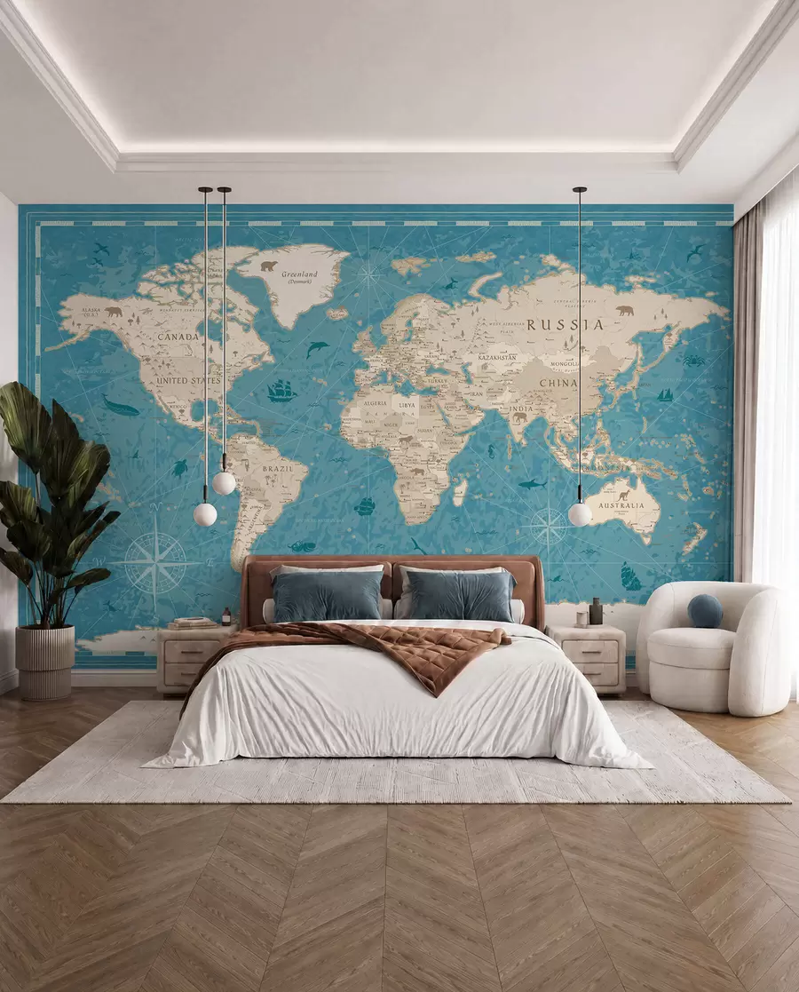 Fototapeta Mapa świata, stara mapa u50378