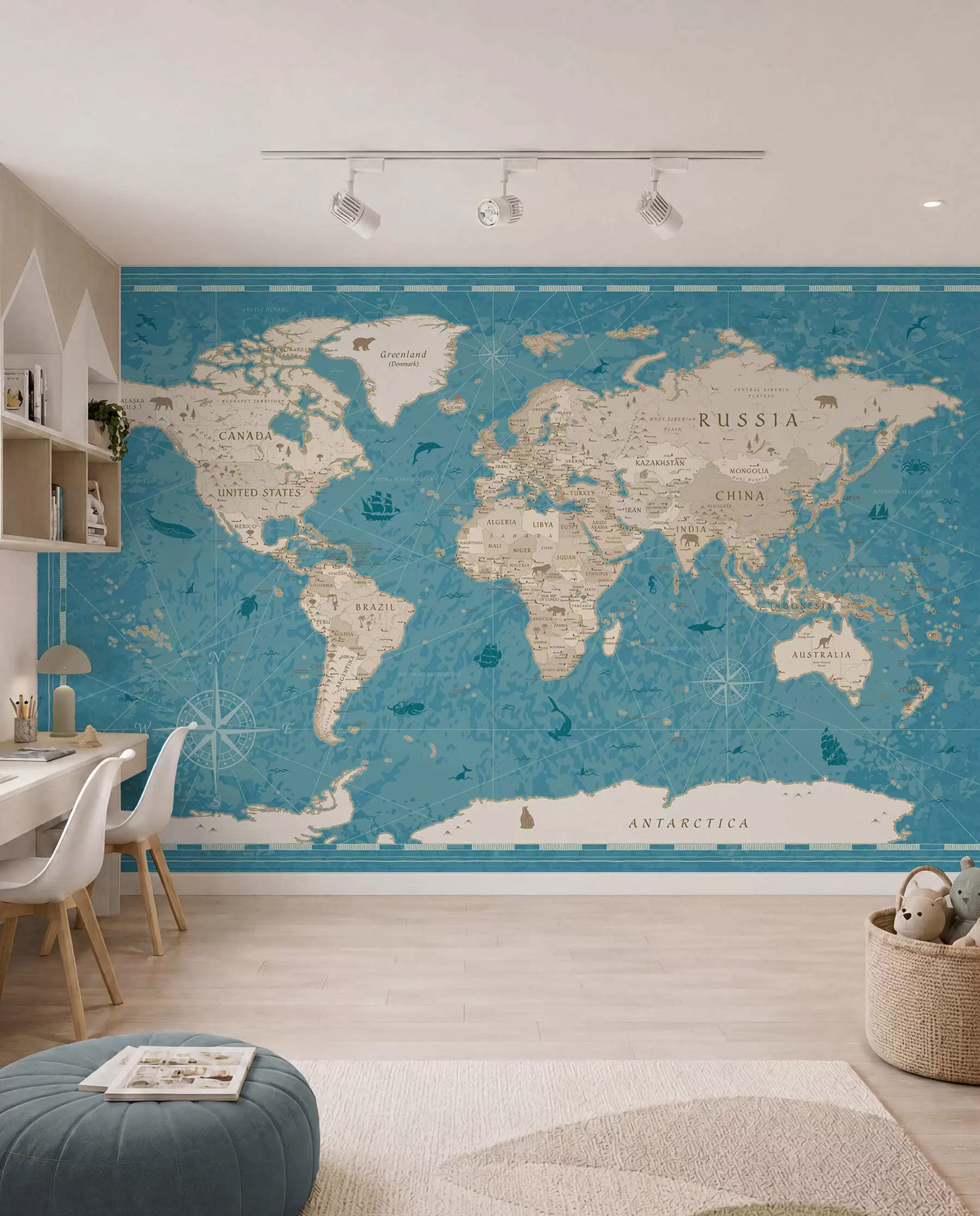 Fototapeta Dawny atlas w turkusie u50378