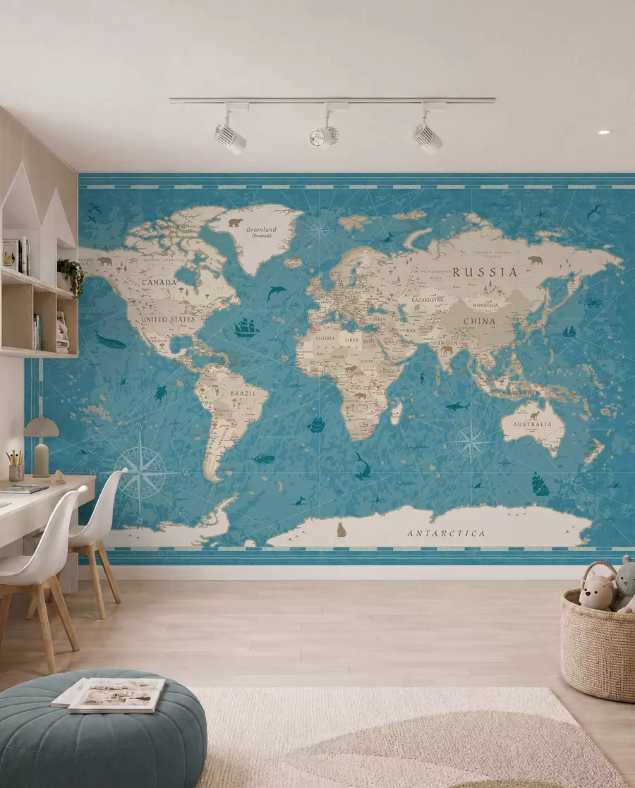 Fototapeta Dawny atlas w turkusie u50378