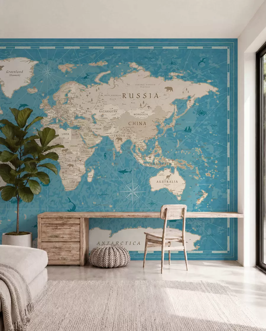 Fototapeta Mapa świata, stara mapa u50378
