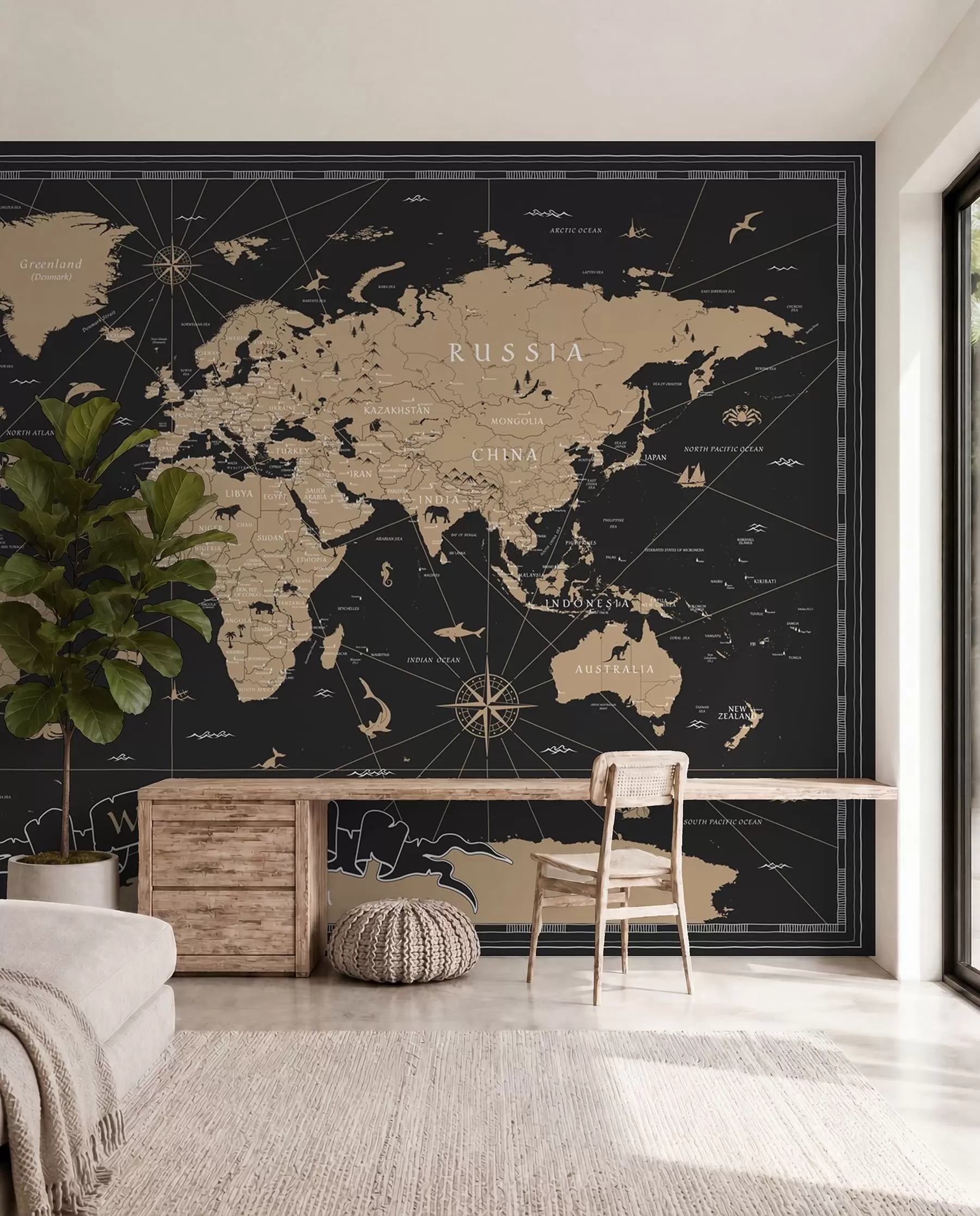 Fototapeta Mapa świata w stylu vintage u50401