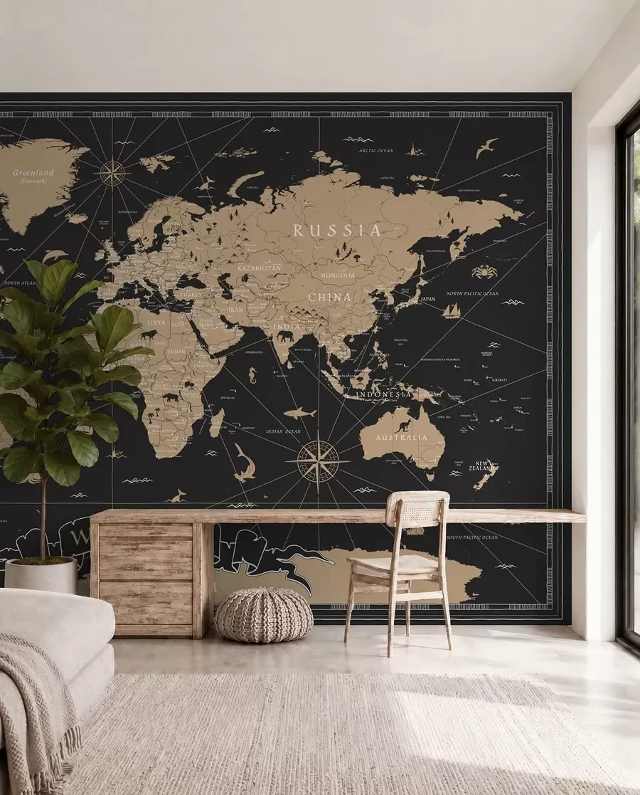 Fototapeta Mapa świata w stylu vintage u50401