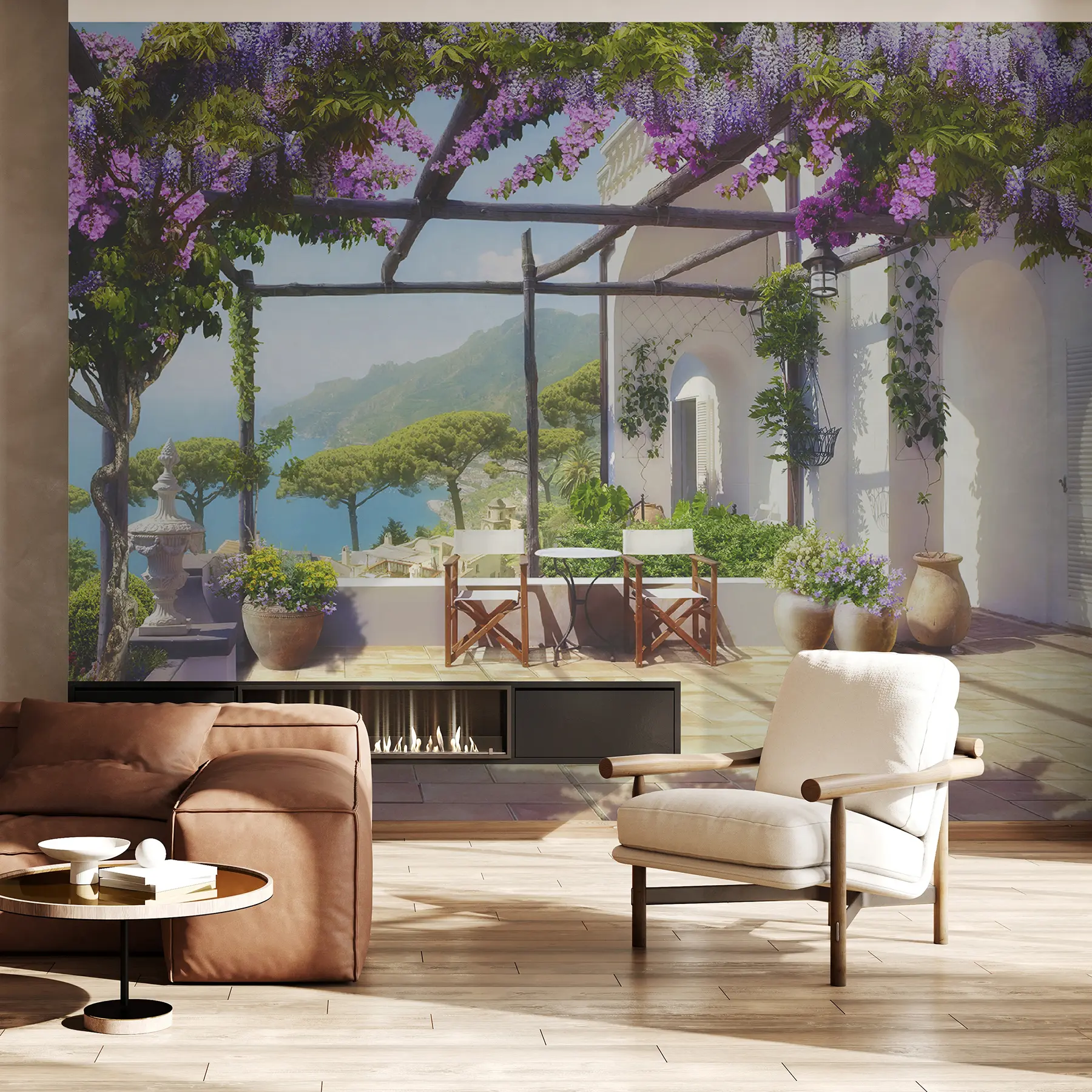 Fototapeta Wisteria kwitnie na werandzie u03904