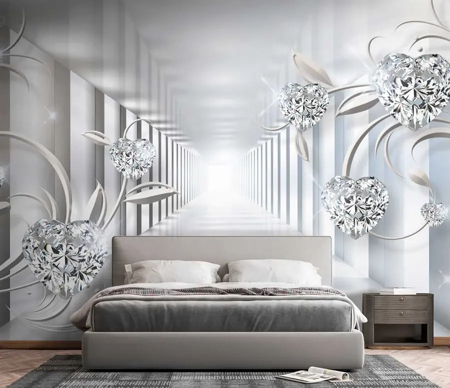 Fototapeta Diamentowe serca w tunelu u07513