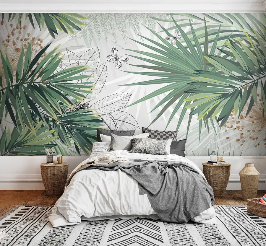 Fototapeta Zielone gałęzie palm u12819