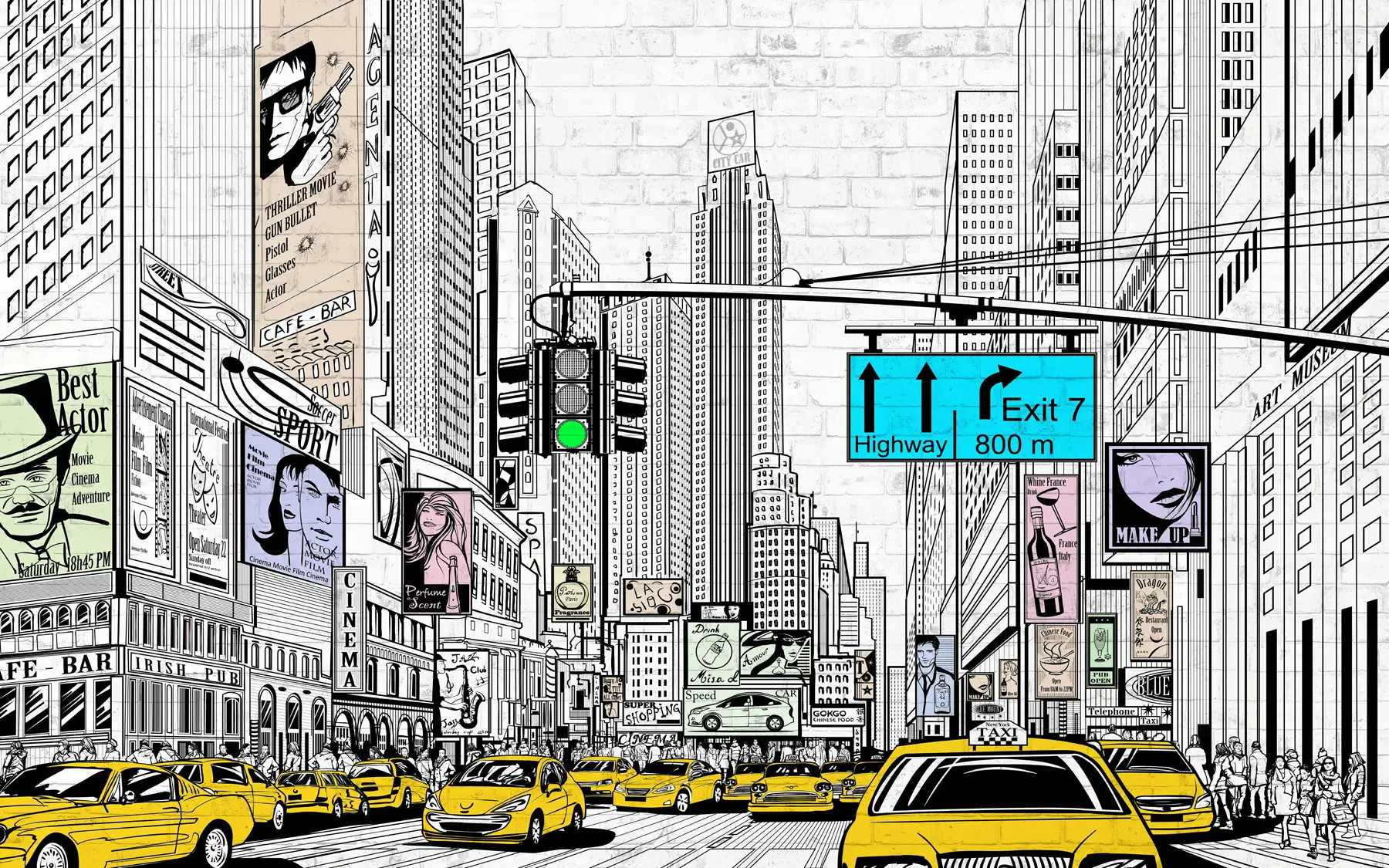 Fototapeta Megapolis w komiksowym stylu u21095
