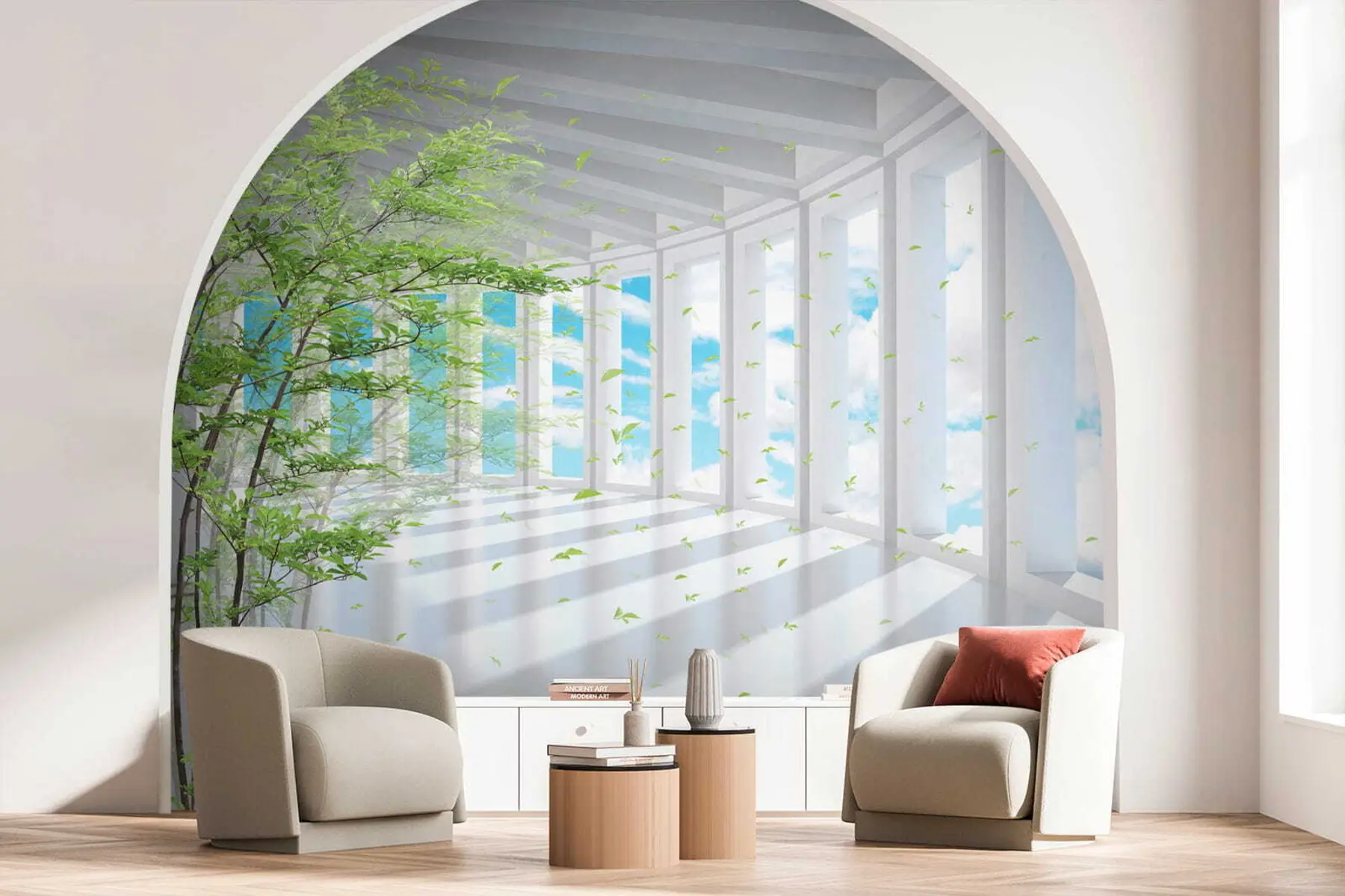 Fototapeta Tunel z widokiem na chmury u29922