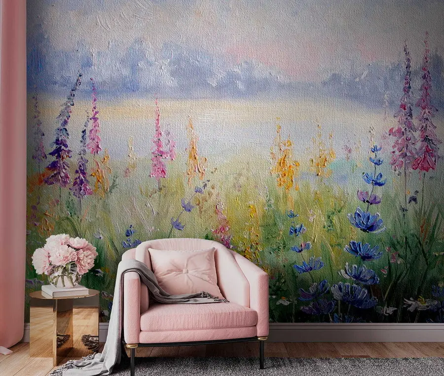 Fototapeta Łąka kwiatowa, obraz olejny u30067