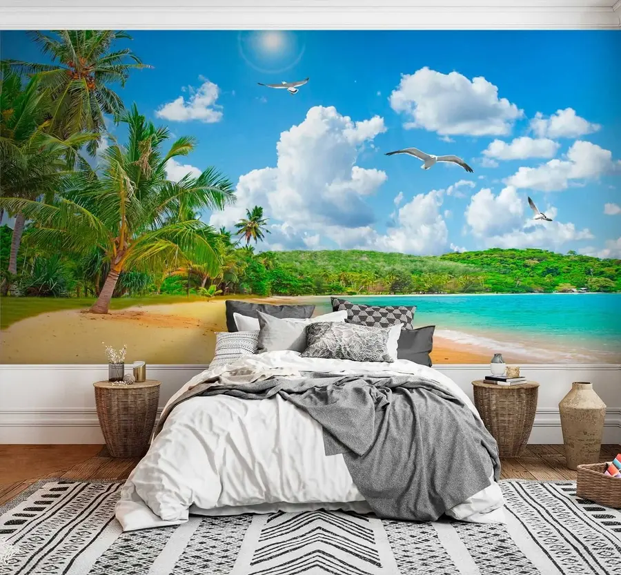 Fototapeta Palmy na brzegu u31410