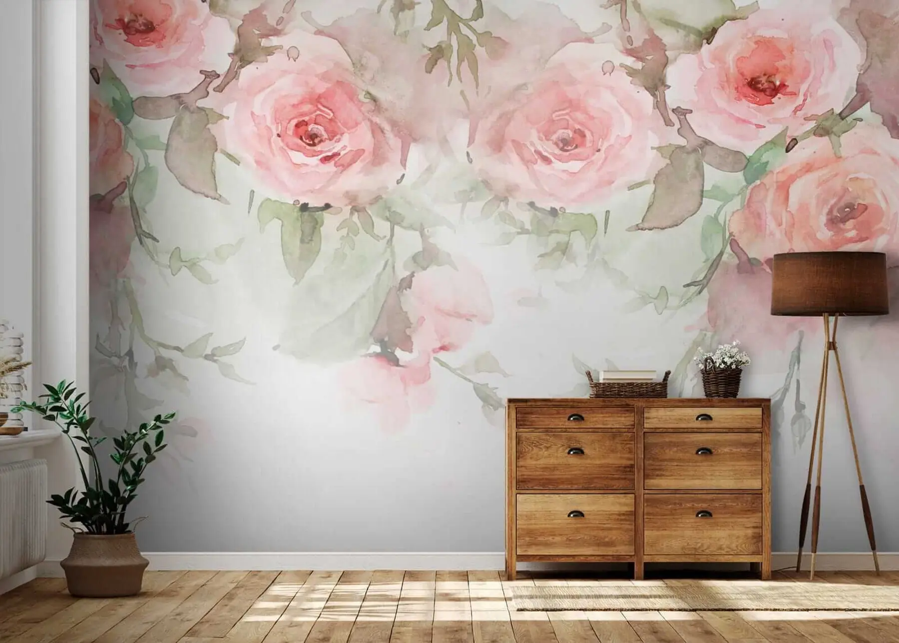 Fototapeta Różowe róże akwarelowe u34659