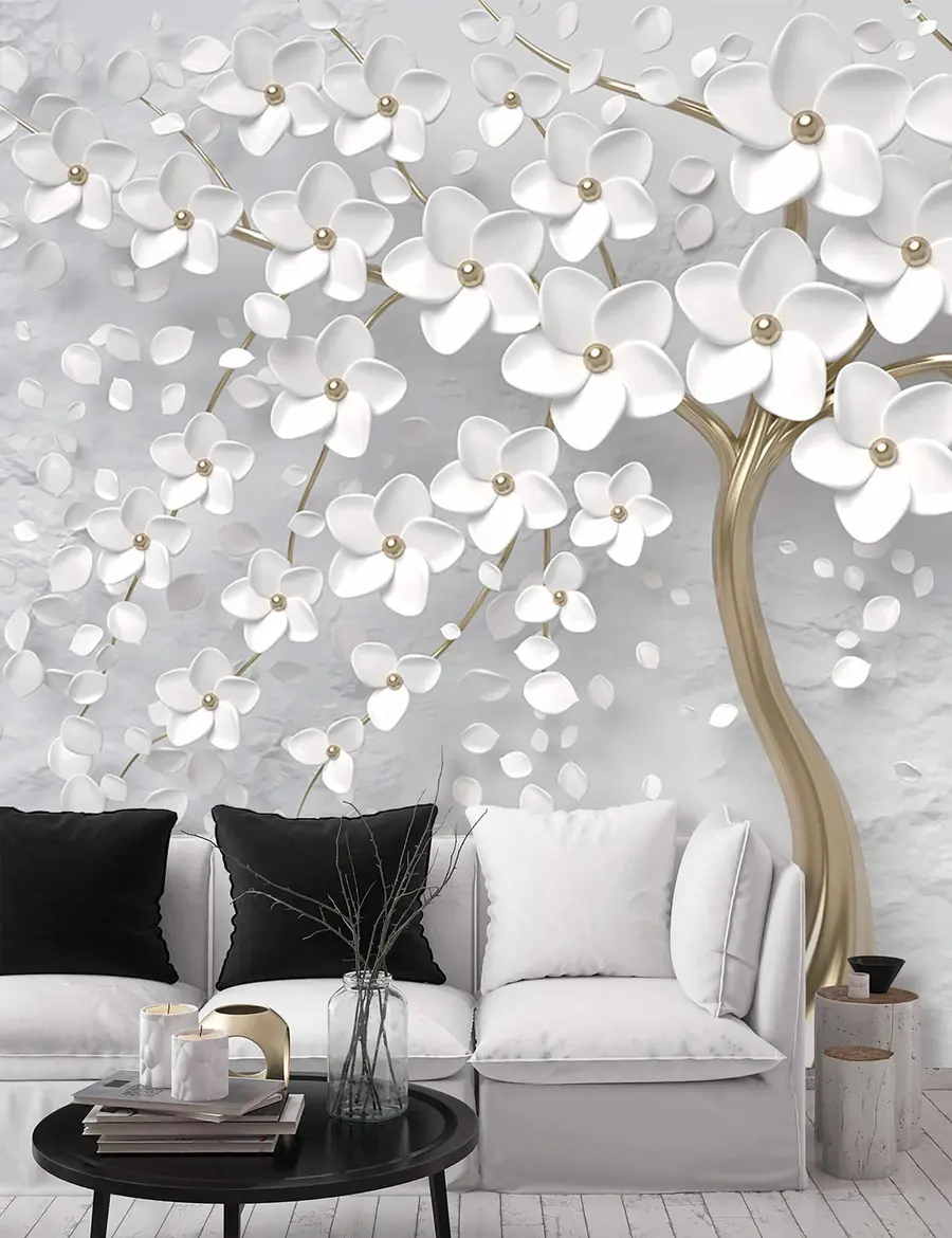 Fototapeta Kwitnące drzewo z dużymi kwiatami u37065