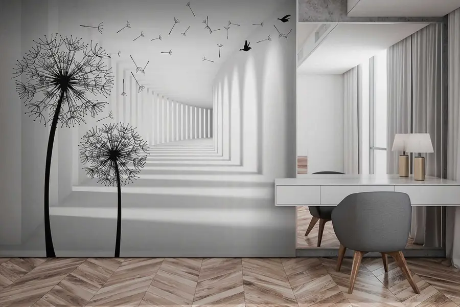 Fototapeta 3d tunel i mlecze u37803