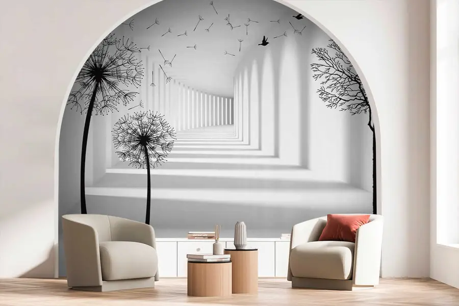 Fototapeta 3d tunel i mlecze u37803