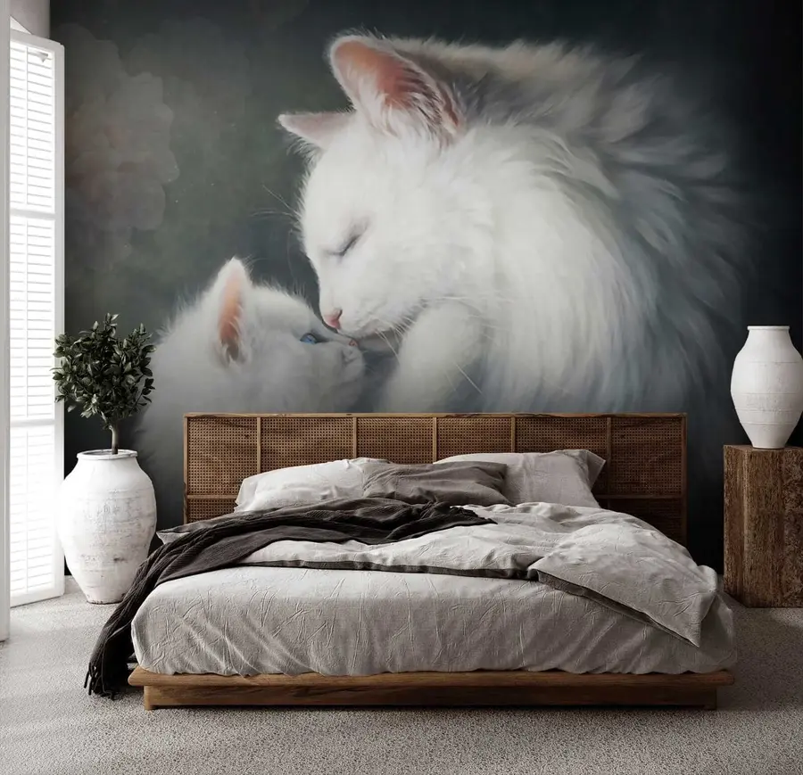 Fototapeta Matka kot i jej kotek u38551