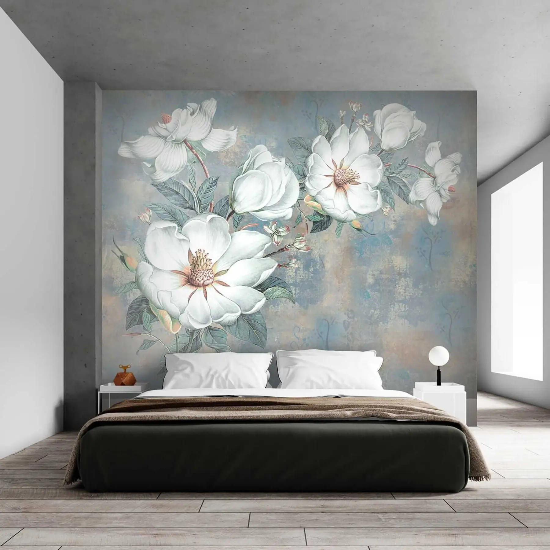 Fototapeta Magnolie na ścianie grunge u38839