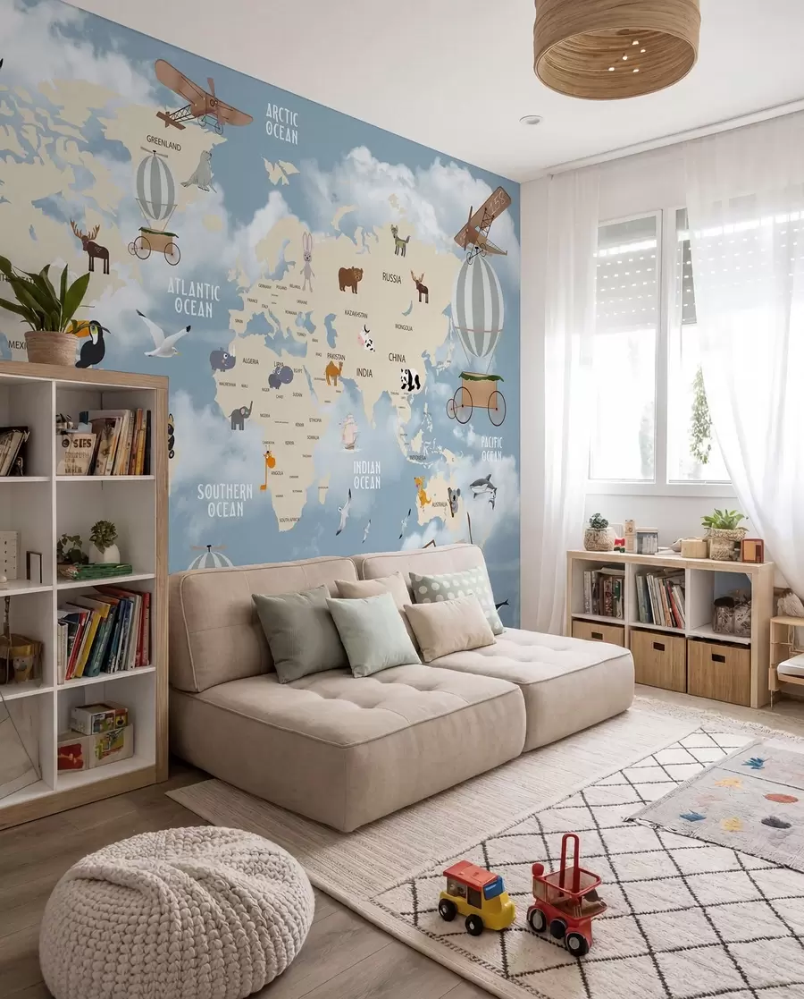 Fototapeta Mapa świata ze zwierzętami u48123