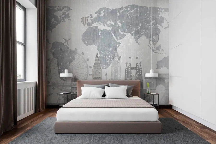 Fototapeta Mapa świata w odcieniach szarości u53138