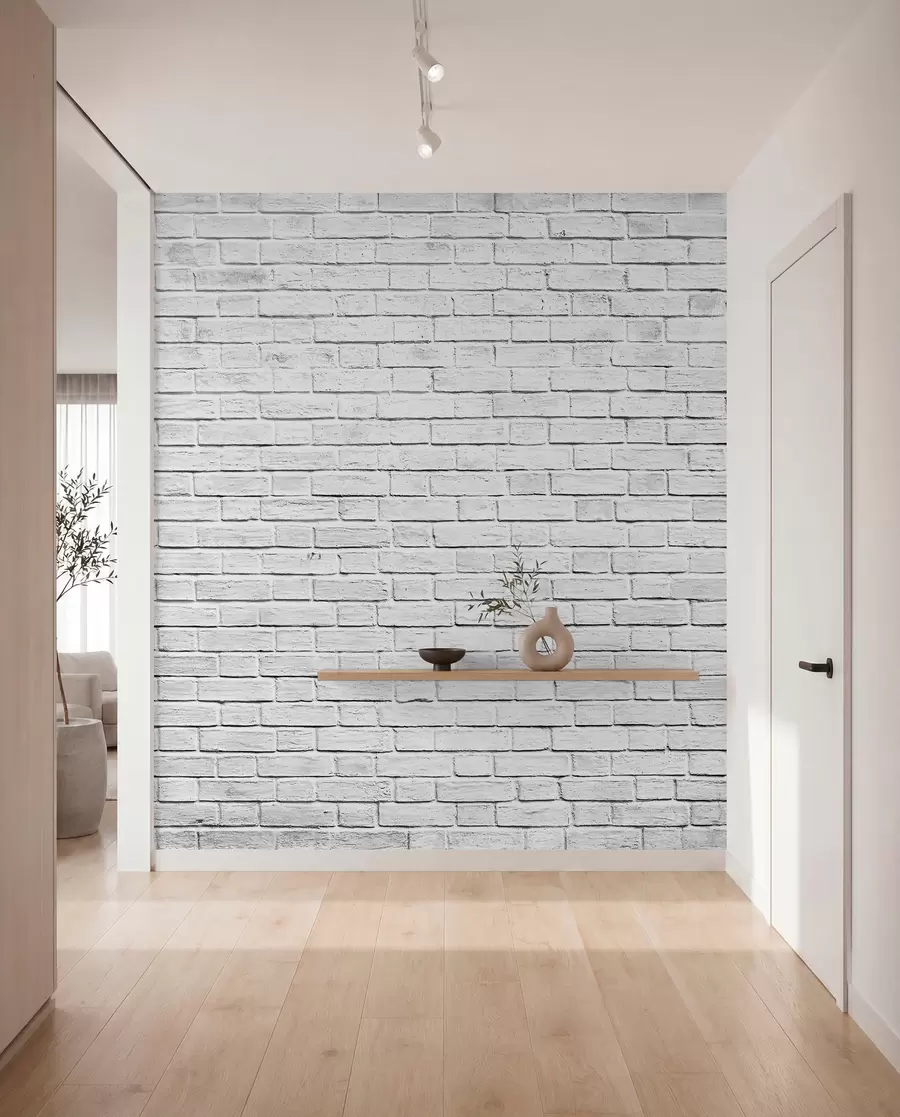 Fototapeta Biały mur z cegły u54004