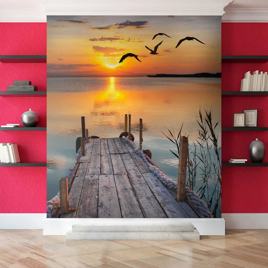 Fototapeta Mewy i molo u57673