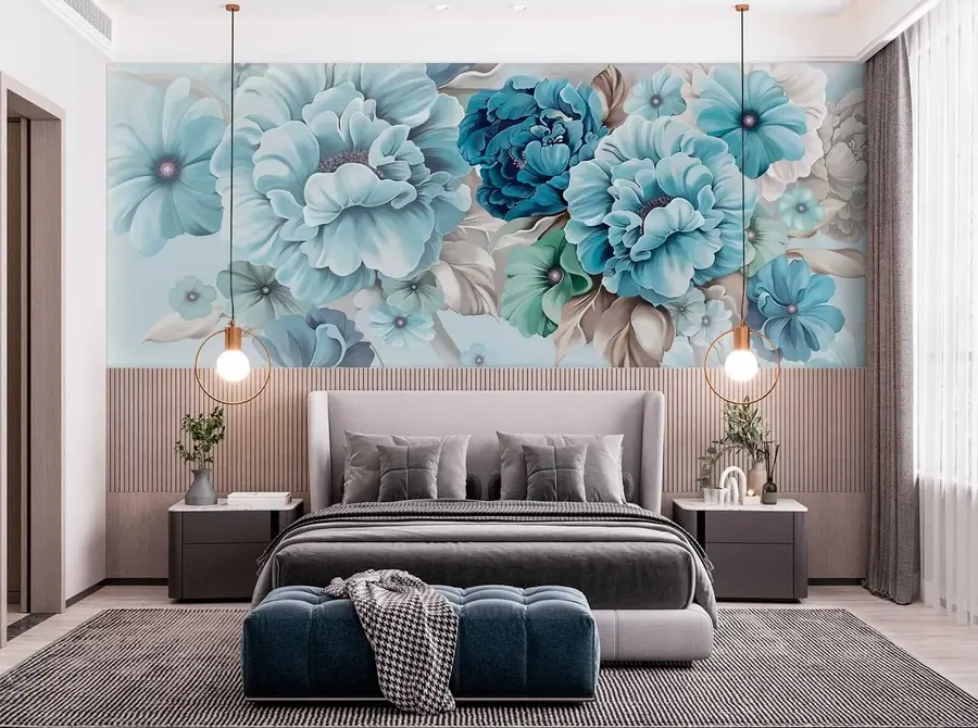 Fototapeta Delikatne niebieskie kwiaty u59900