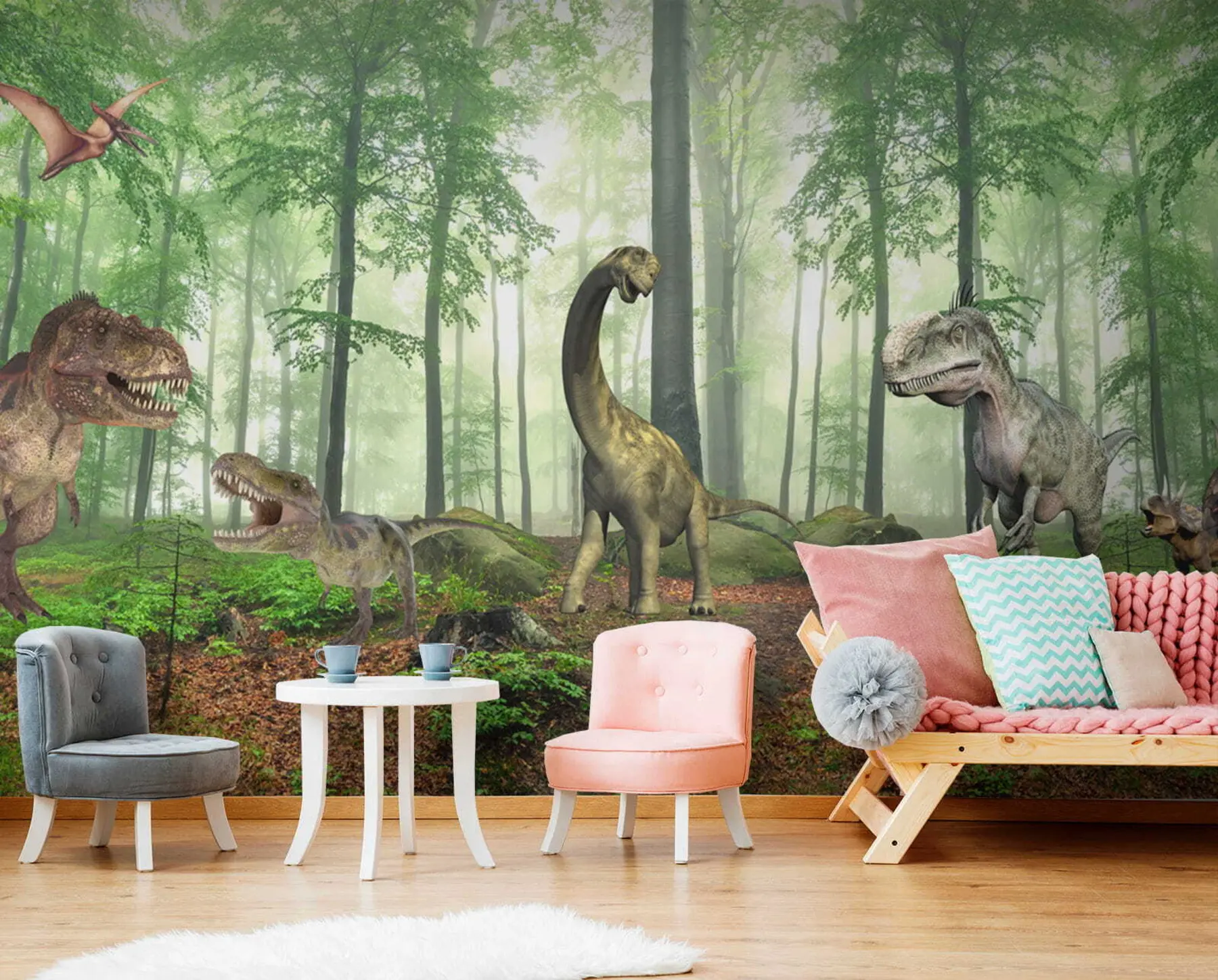 Fototapeta Dinozaury w lesie u60039