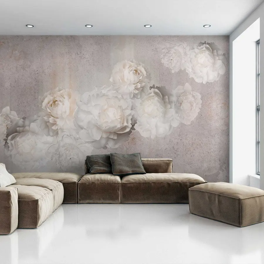 Fototapeta Vintage kwiaty na szarym tle u61610