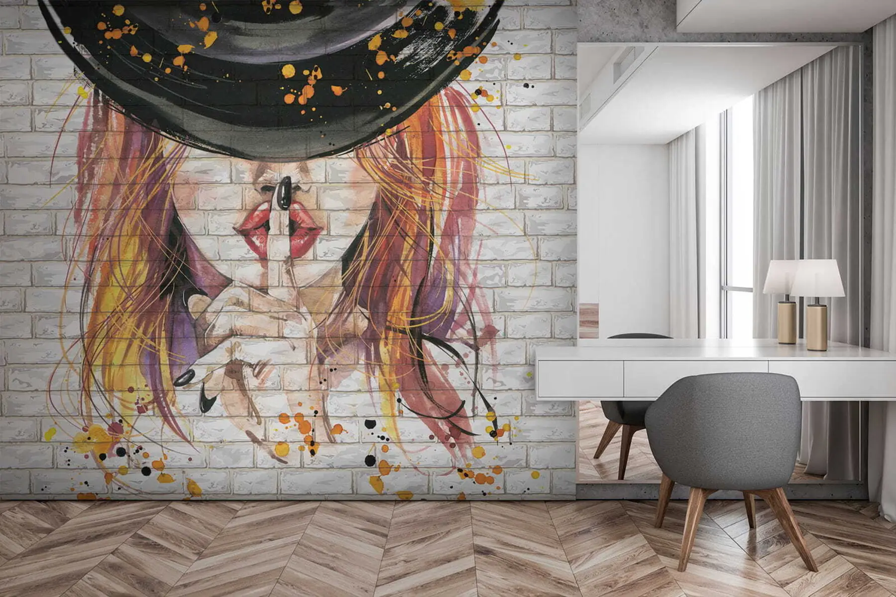 Fototapeta Dziewczyna z akwarelami u67648