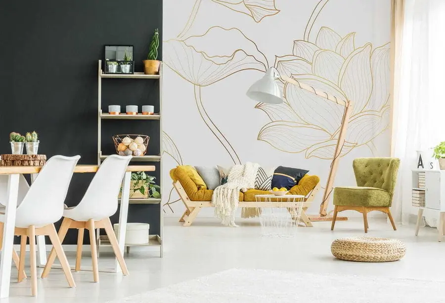 Fototapeta Lotus line art u58166