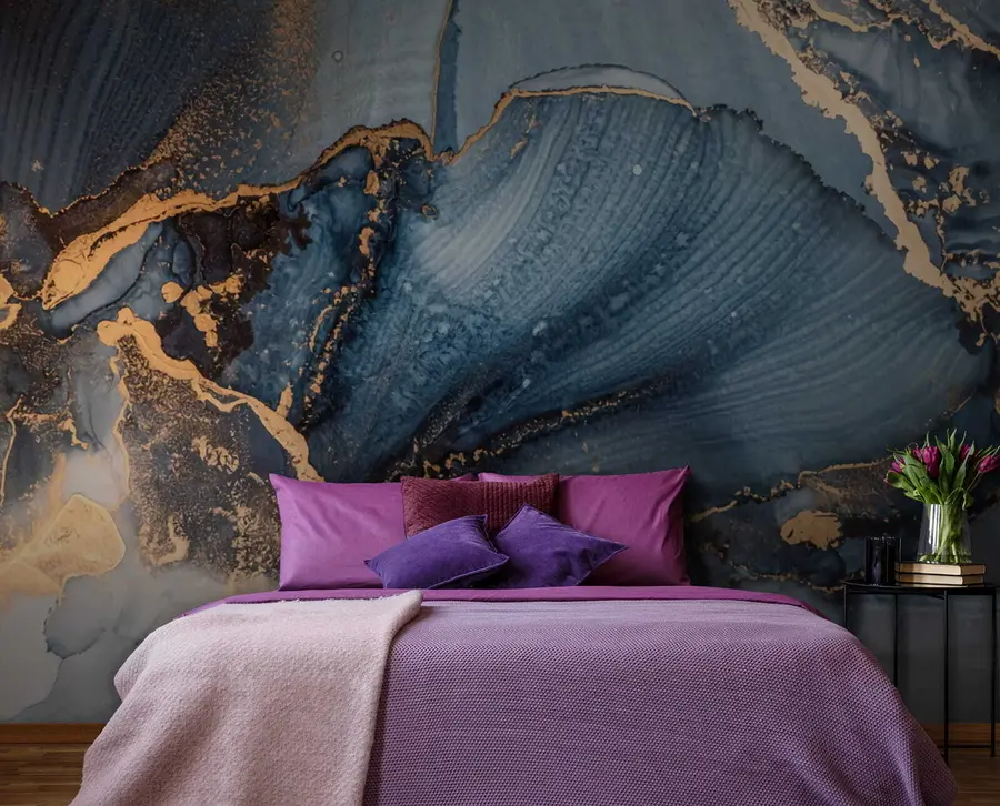 Fototapeta Niebieska sztuka abstrakcyjna, marmur, płyn u70781