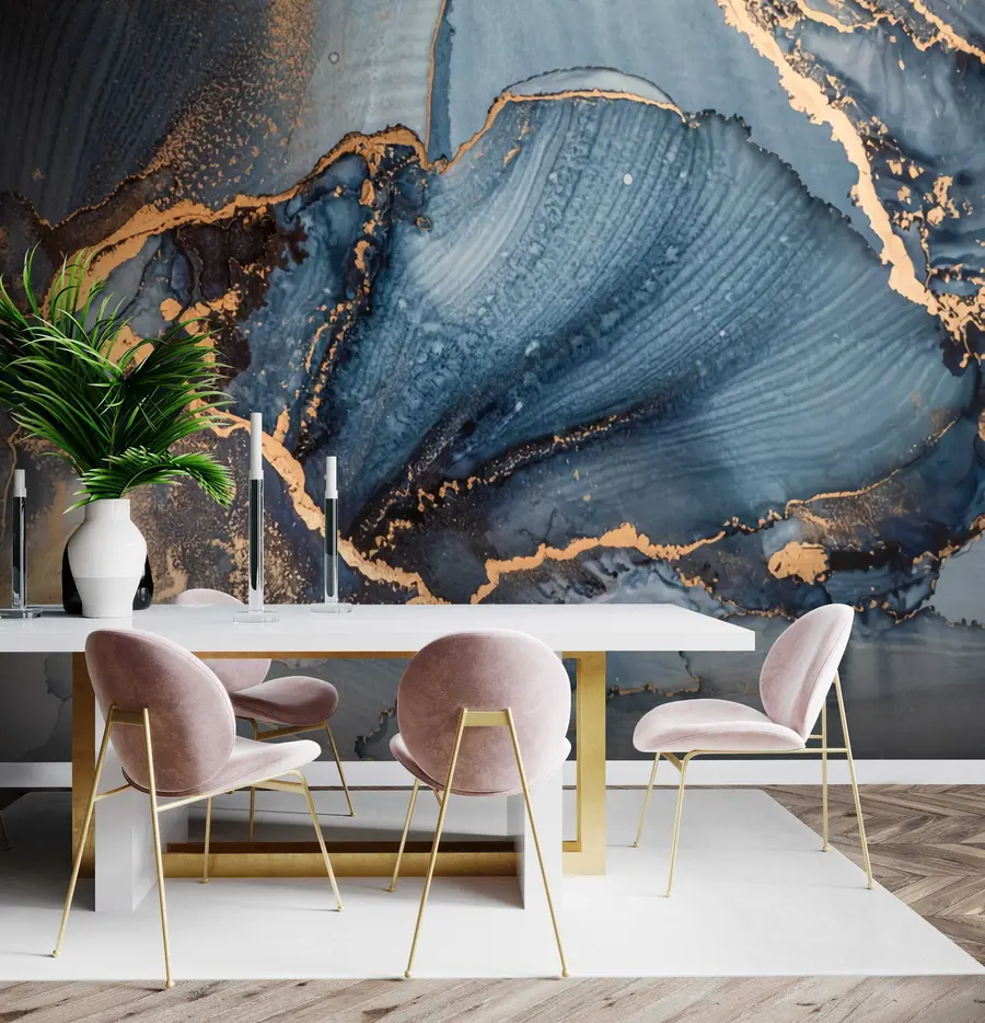 Fototapeta Niebieska sztuka abstrakcyjna, marmur, płyn u70781