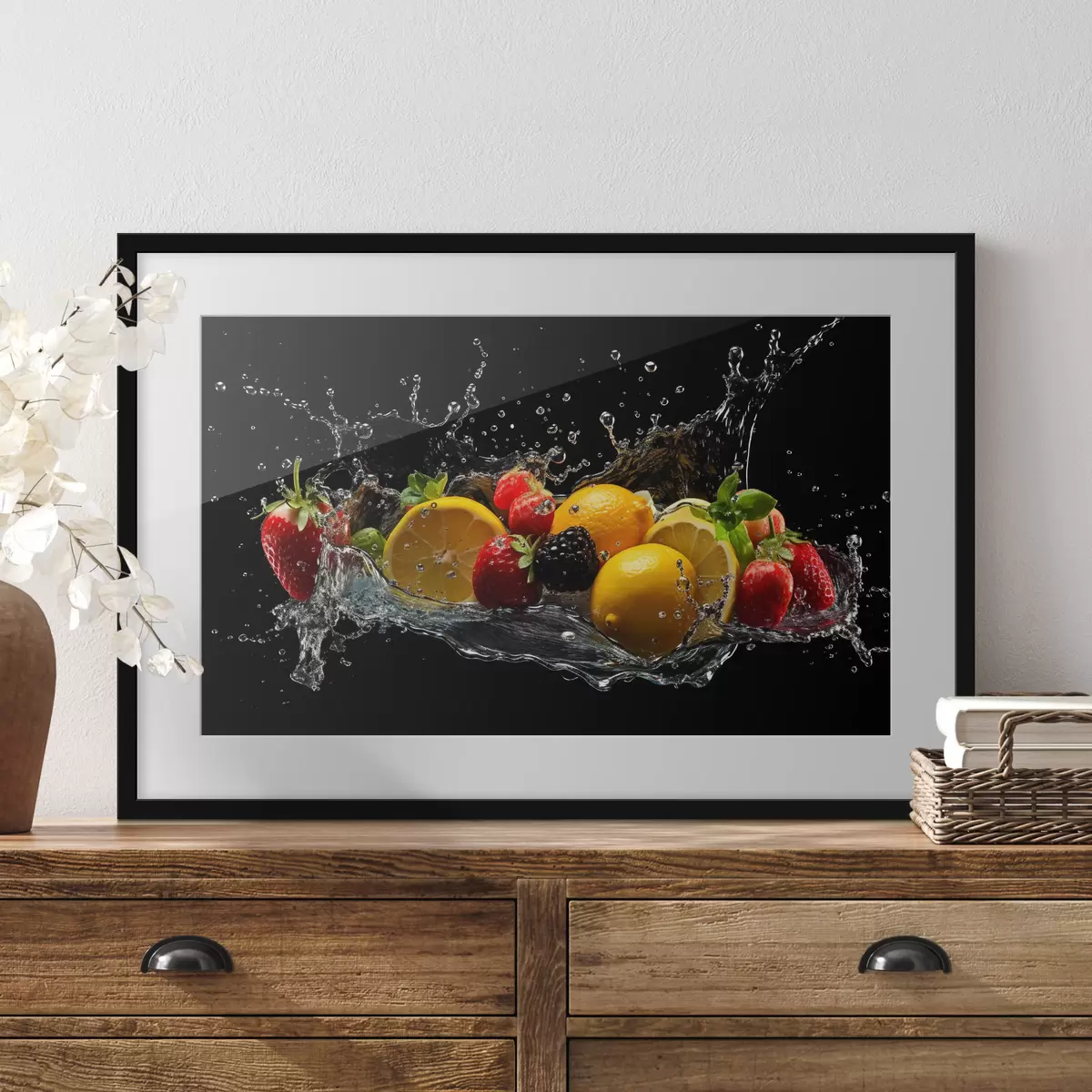 Plakat Owoce w odrobinie wody f37044