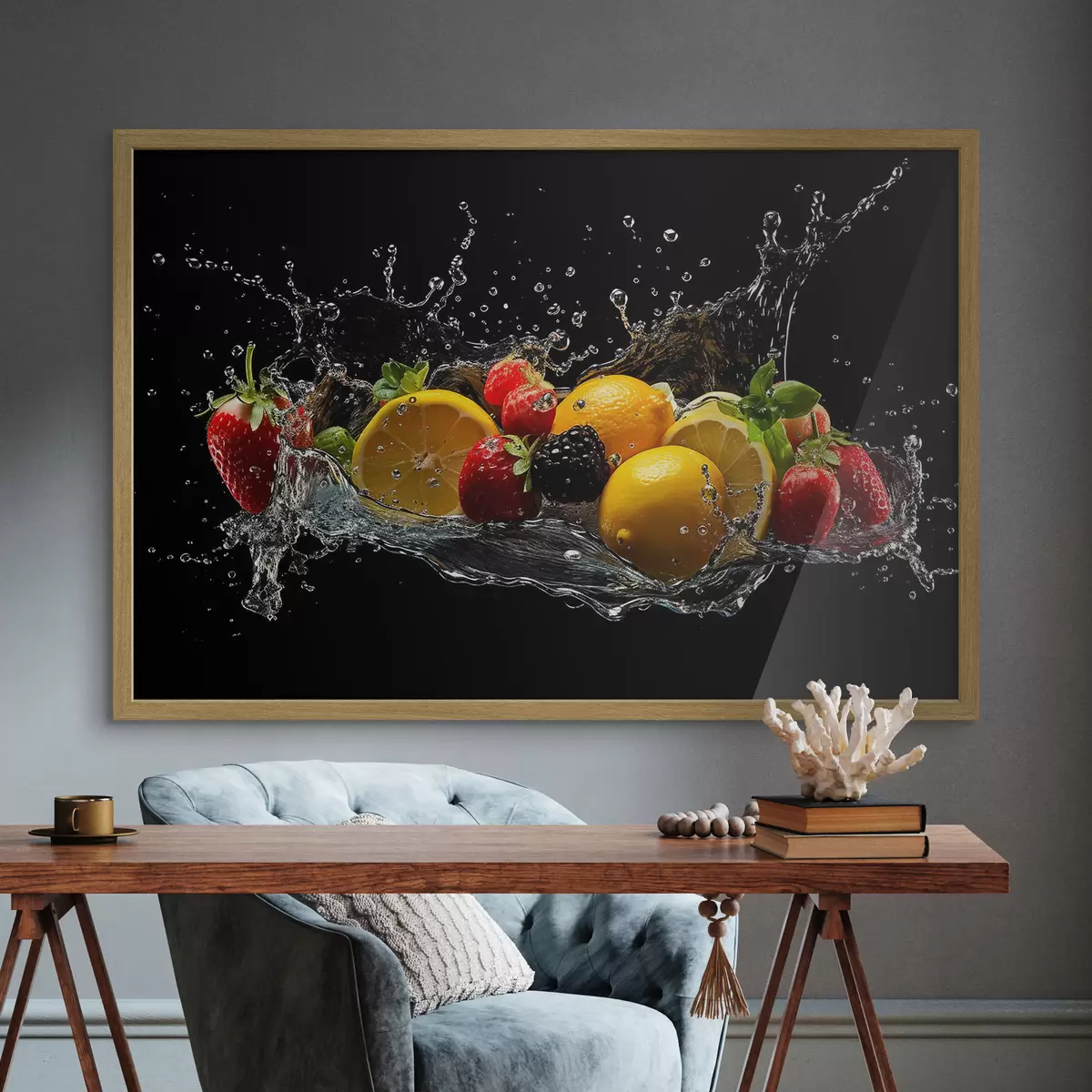 Plakat Owoce w odrobinie wody f37044