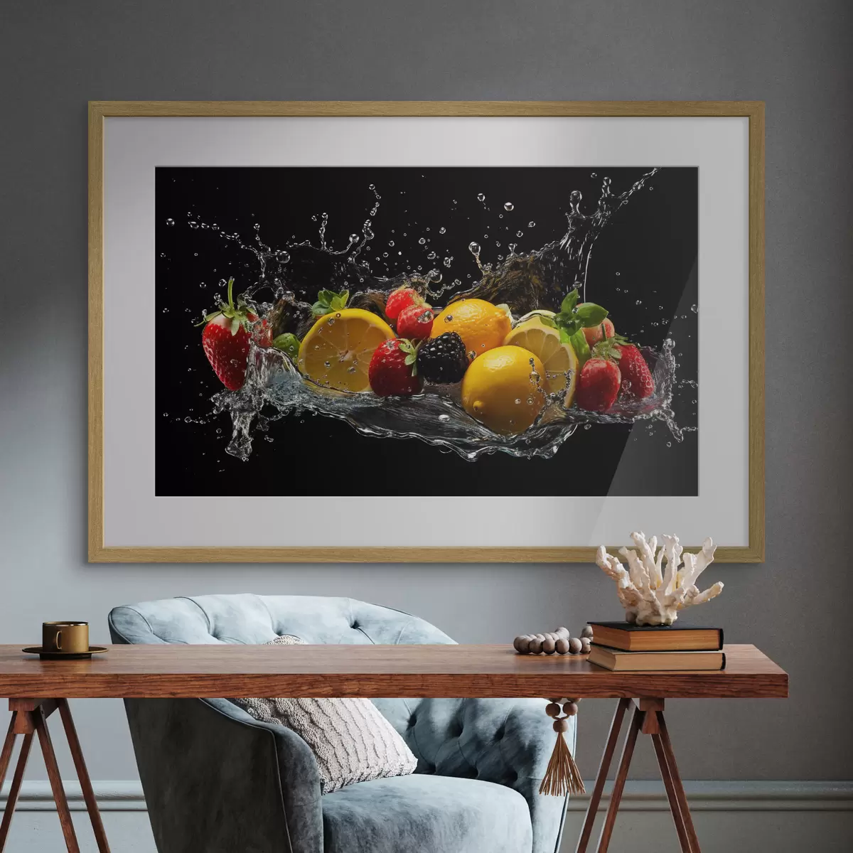 Plakat Owoce w odrobinie wody f37044