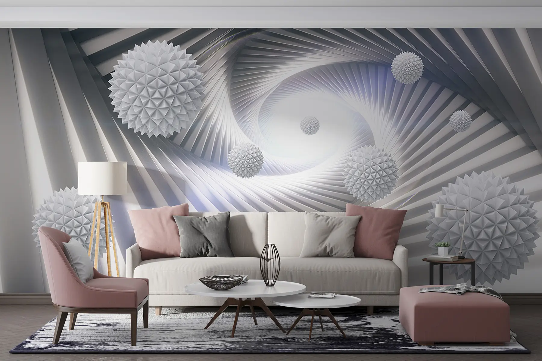 Fototapeta tunel 3D i kule u03120d2