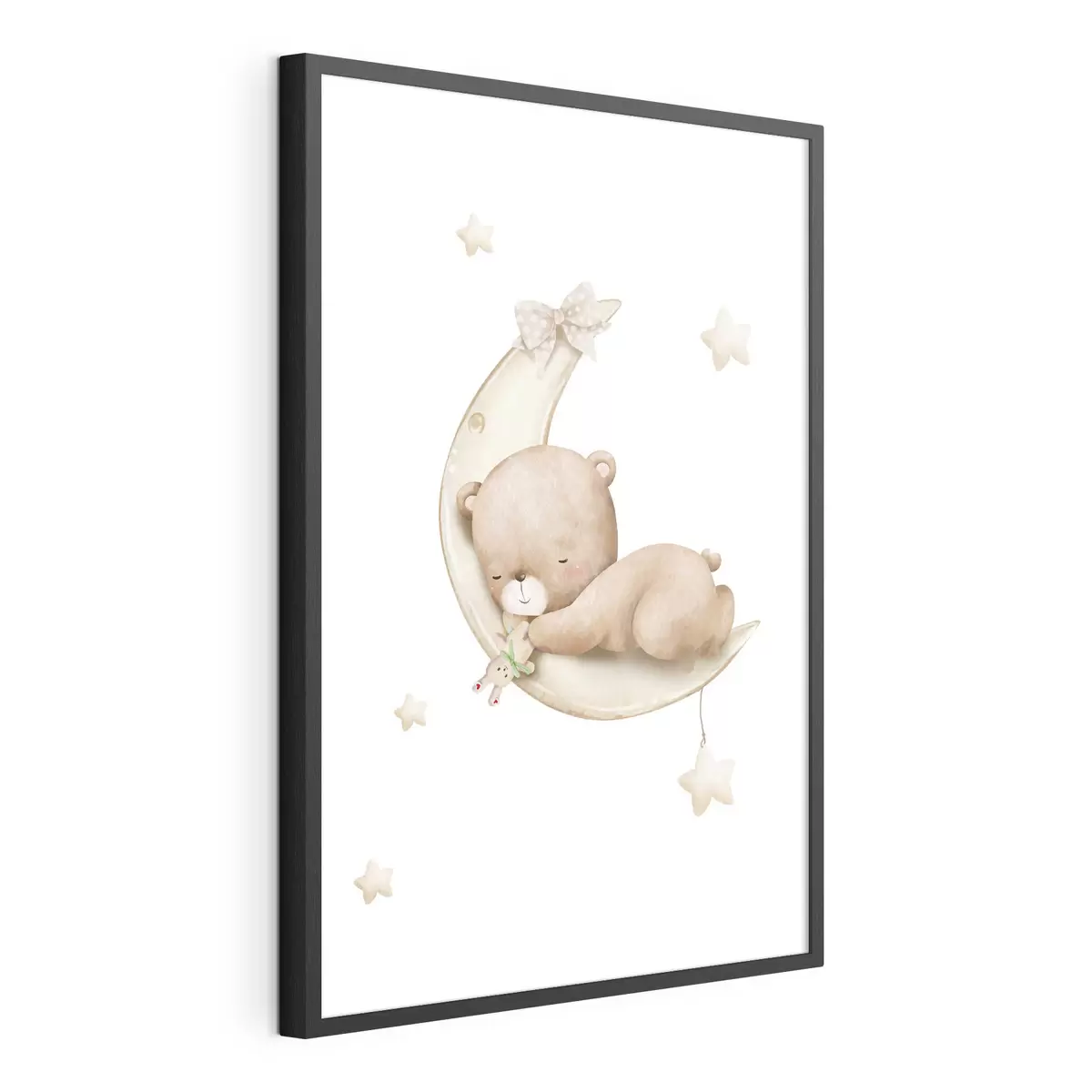 Plakat Śpiący niedźwiedź na księżycu f37917
