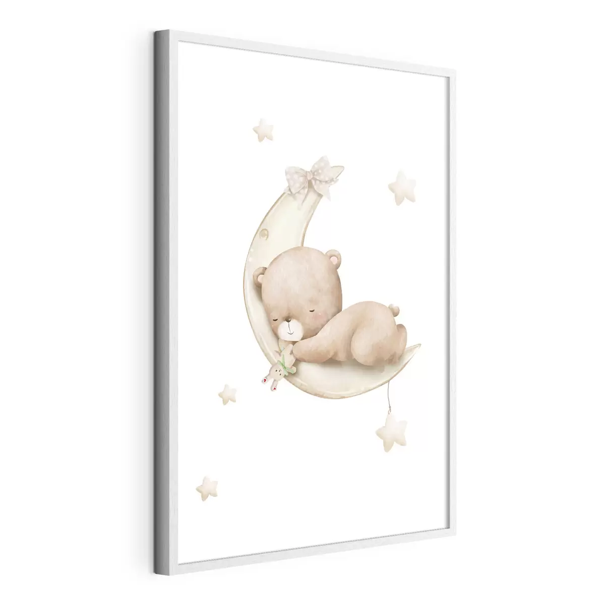 Plakat Śpiący niedźwiedź na księżycu f37917