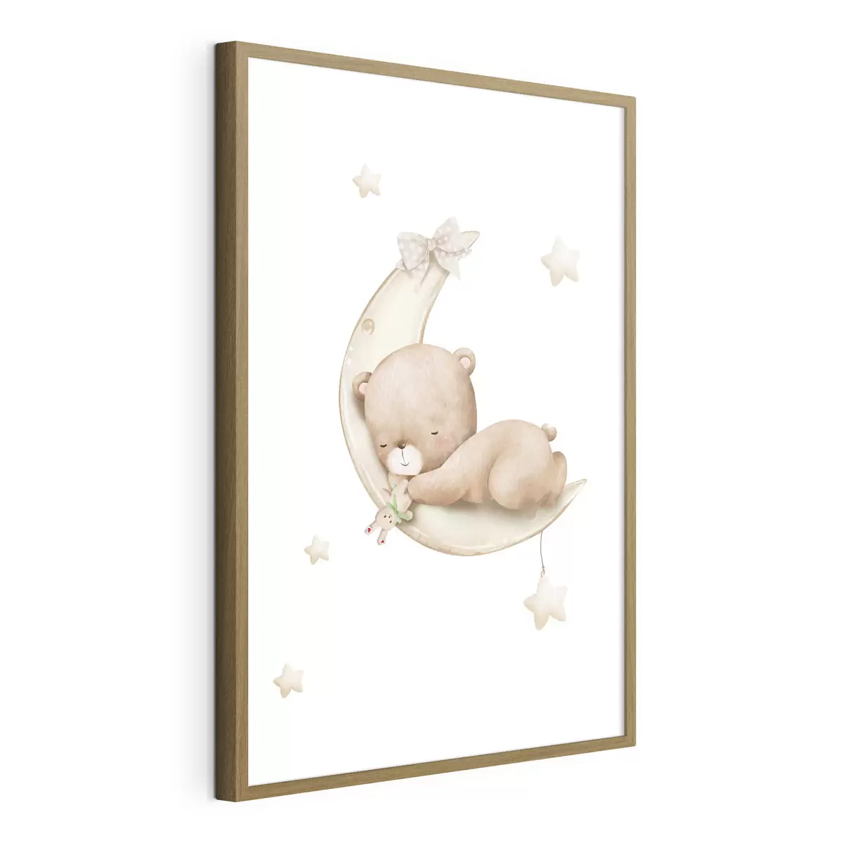 Plakat Śpiący niedźwiedź na księżycu f37917