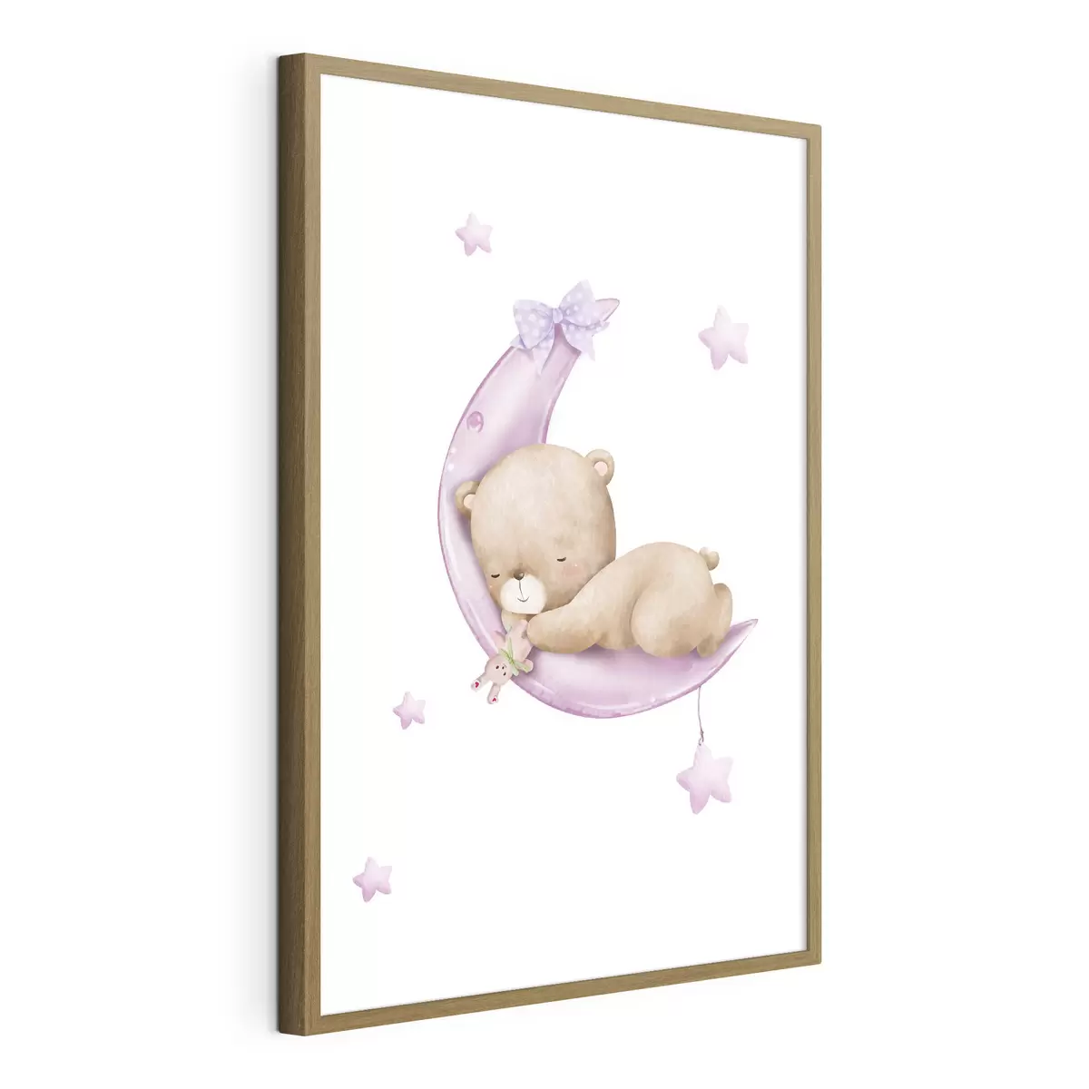 Plakat Śpiący niedźwiedź na księżycu f37917v2