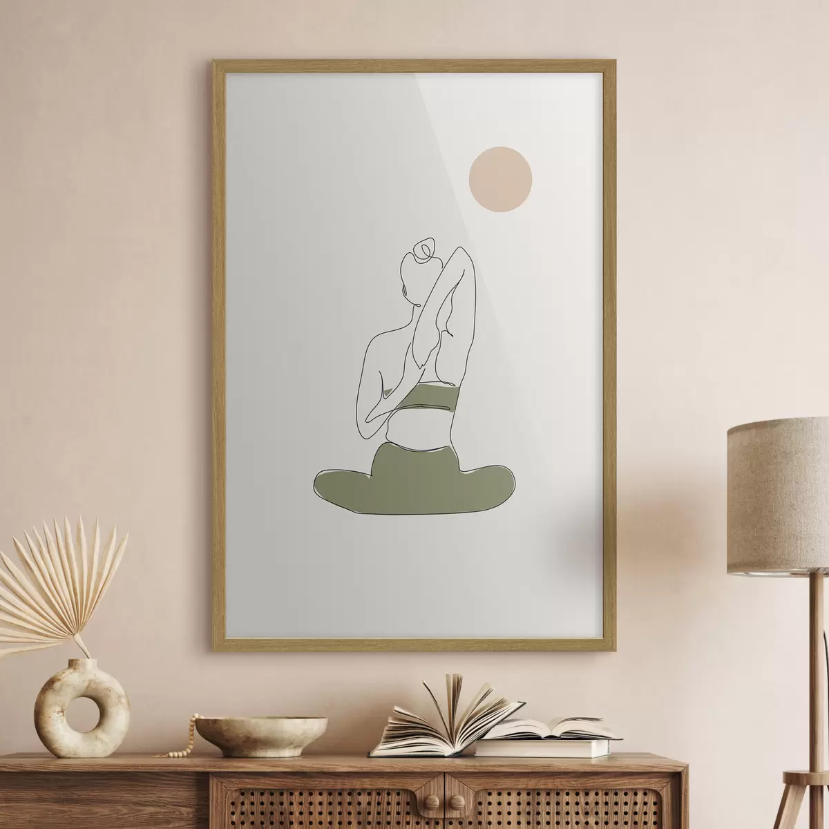 Plakat Dziewczyna joga pozować krowa asana f37994