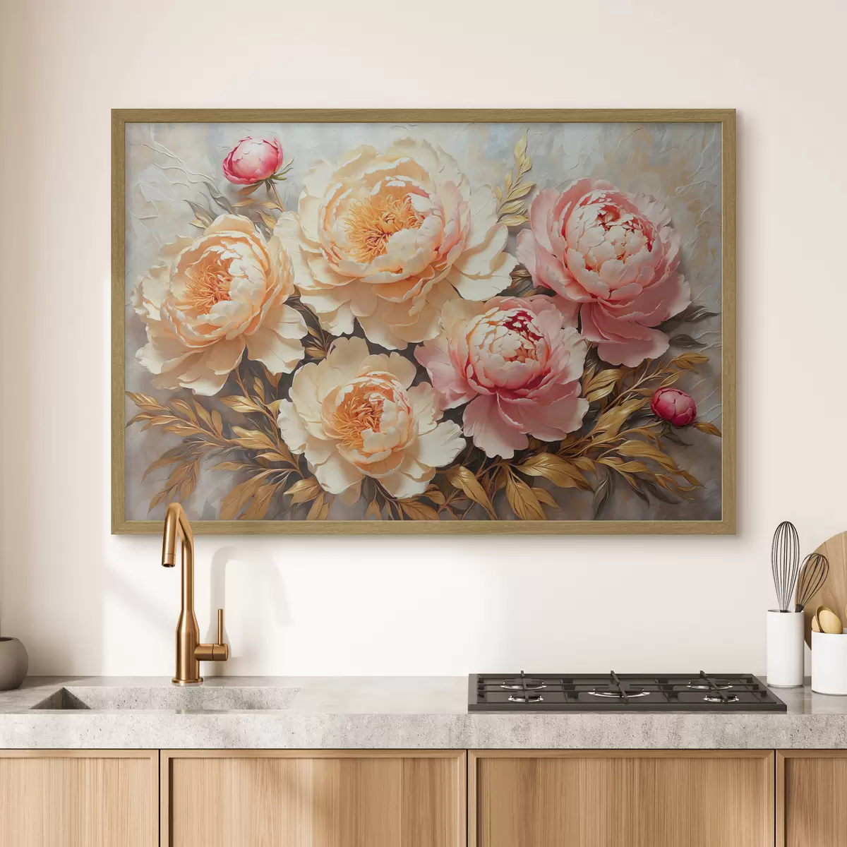 Plakat Piwonie w ciepłych kolorach f38065