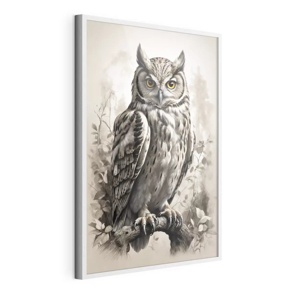 Plakat Sowa na czarno-białym tle f38118