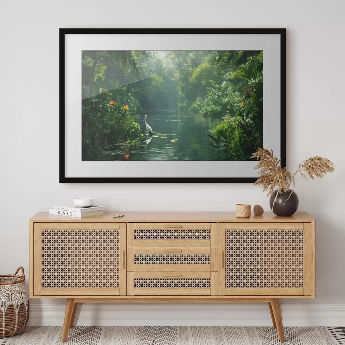 Plakat Jezioro w tropikalnym lesie f38091