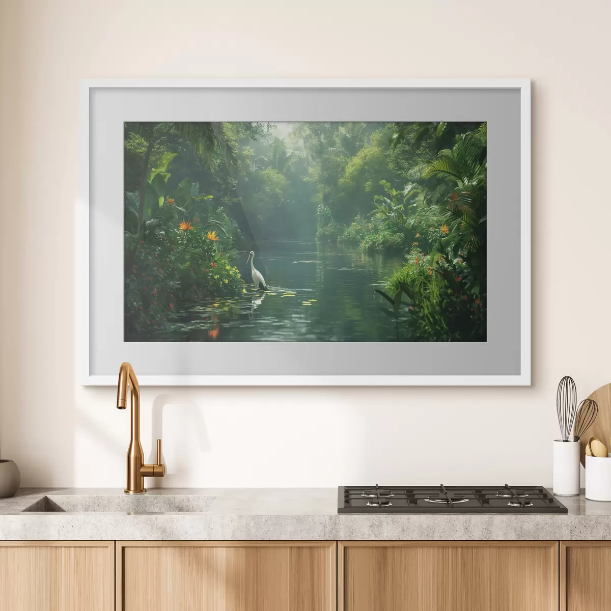 Plakat Jezioro w tropikalnym lesie f38091