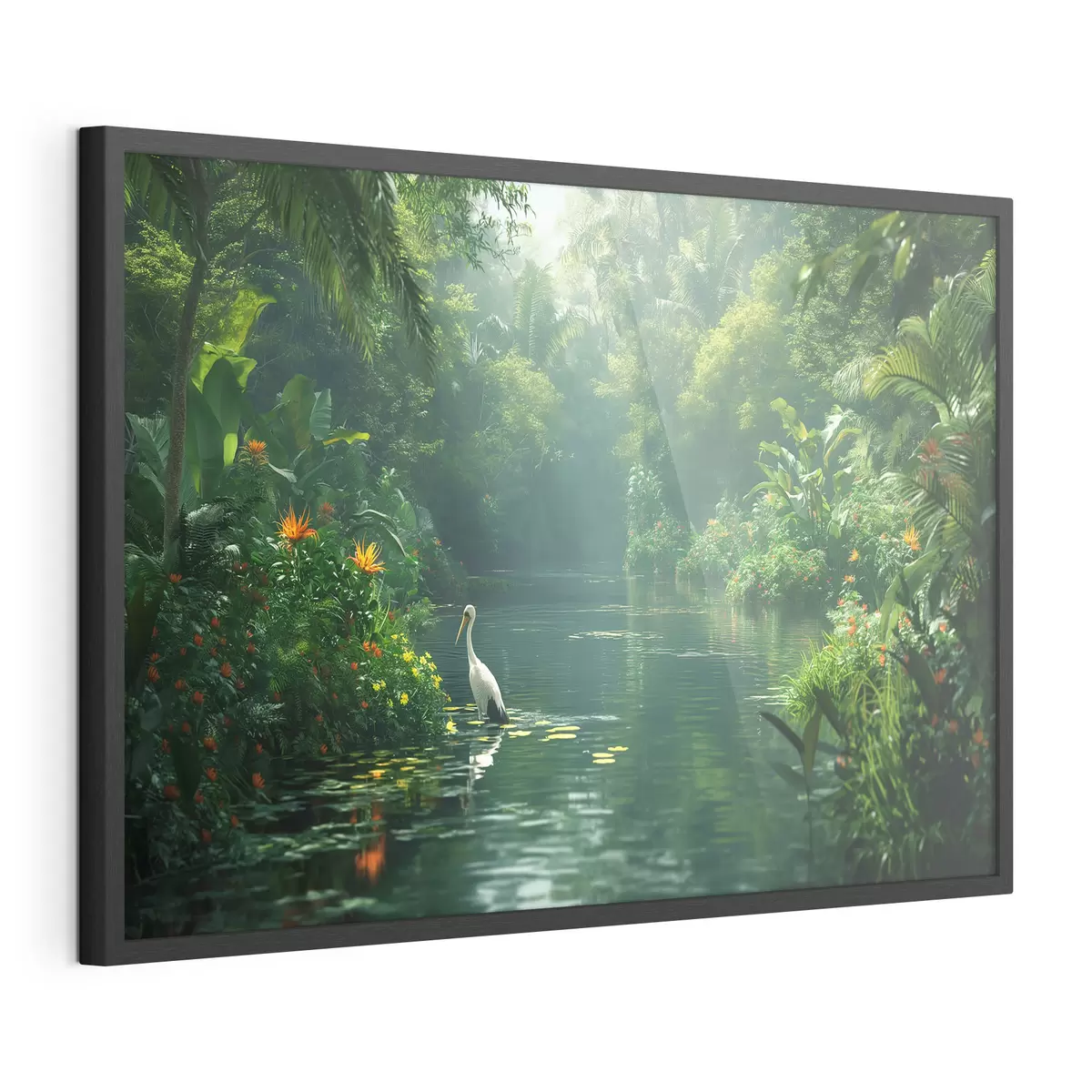 Plakat Jezioro w tropikalnym lesie f38091