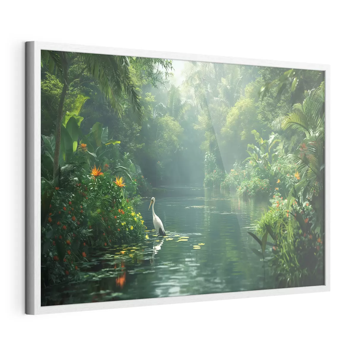 Plakat Jezioro w tropikalnym lesie f38091