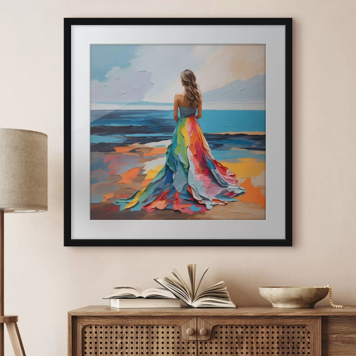 Plakat Kobieta na brzegu morza f38171