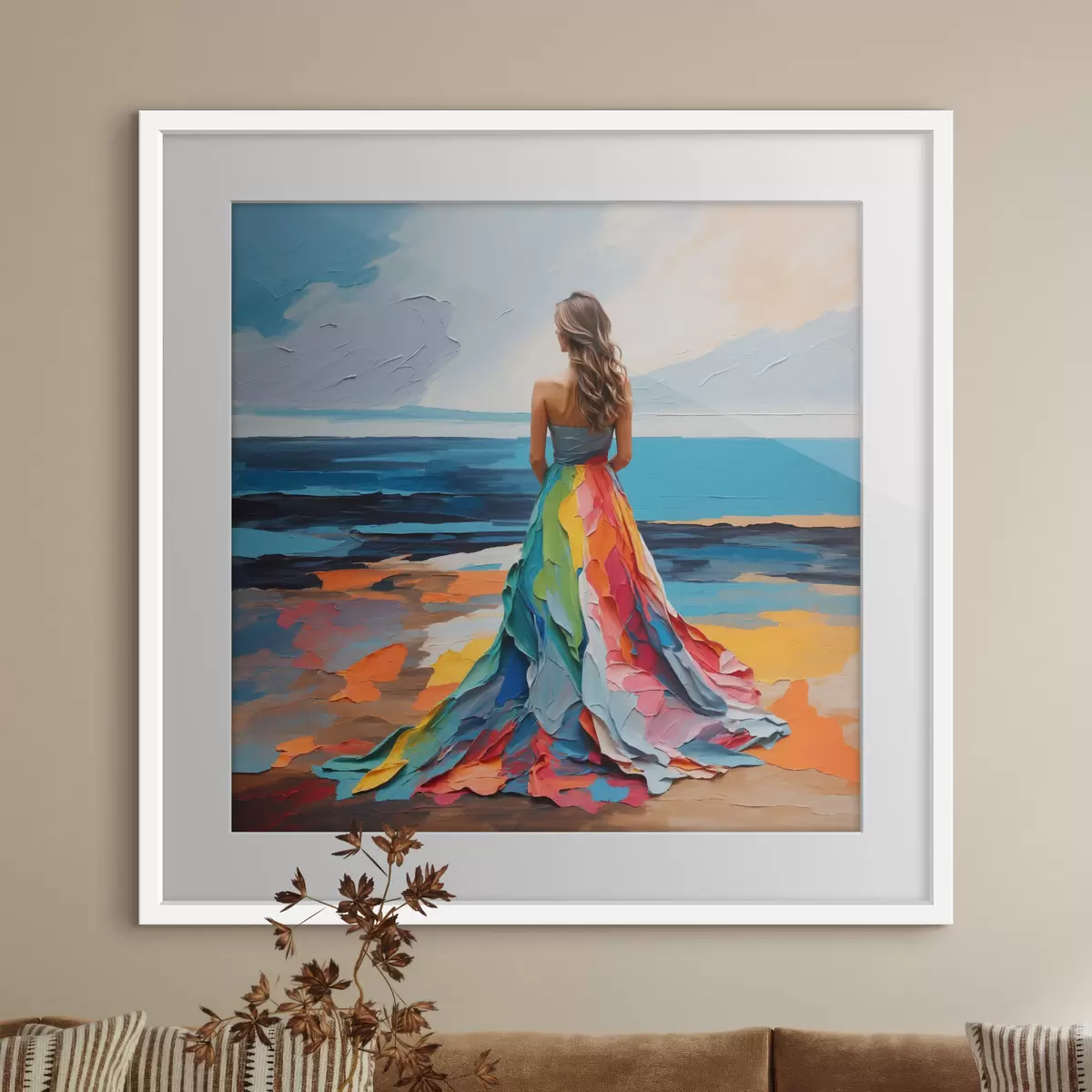 Plakat Kobieta na brzegu morza f38171
