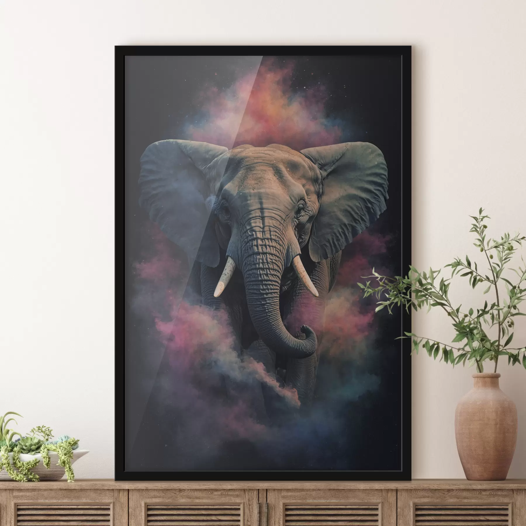 Fototapeta Słoń na czarnym tle f38436